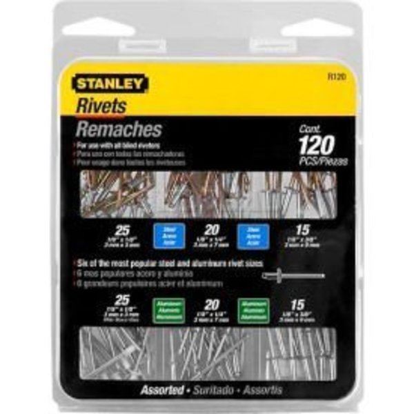 Stanley Stanley R120 Rivet Pack Assortment, 120 Pack R120